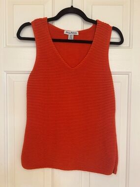 Tommy Bahama Bright Orange Ribbed V-Neck Tank